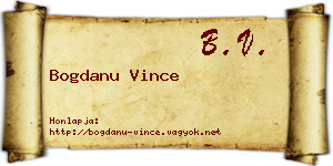 Bogdanu Vince névjegykártya